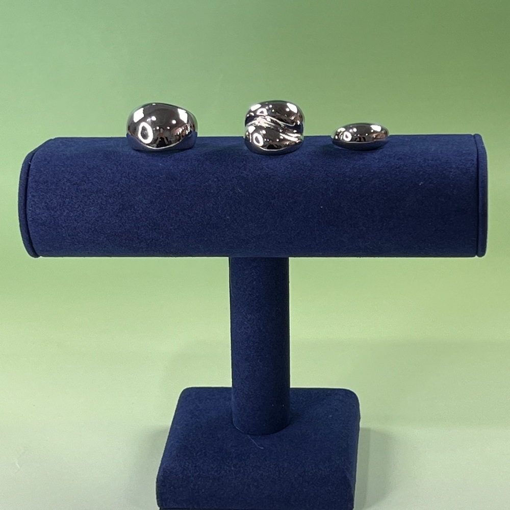 Chunky Silver Rings Set - Picture 4 of 5